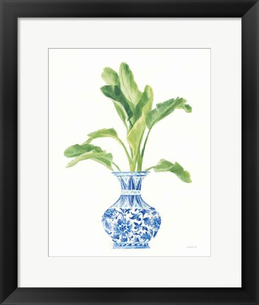 Framed Palm Chinoiserie White I Print