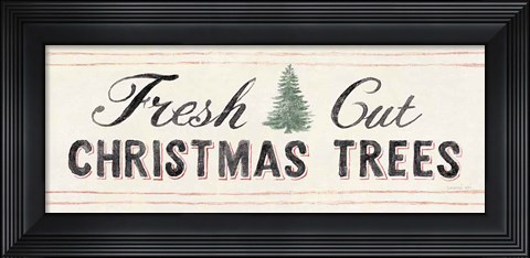 Framed Floursack Holiday V Black Print