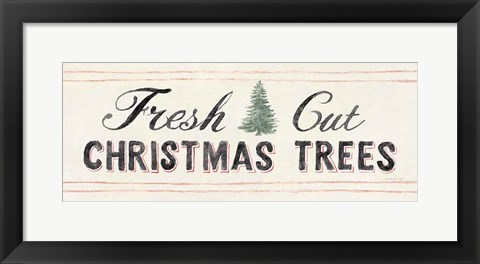 Framed Floursack Holiday V Black Print