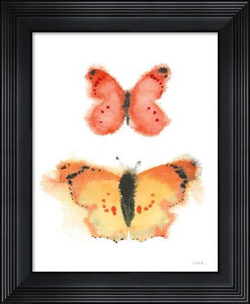 Framed Watercolor Butterflies IV Print
