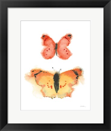 Framed Watercolor Butterflies IV Print