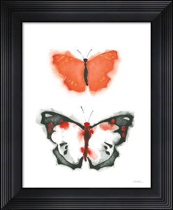 Framed Watercolor Butterflies III Print