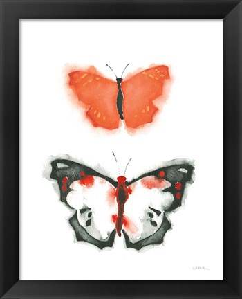 Framed Watercolor Butterflies III Print