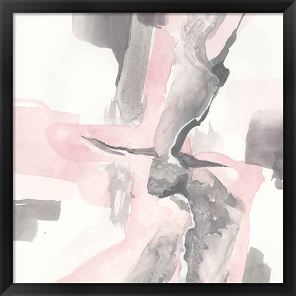 Framed Blushing Grey I Print