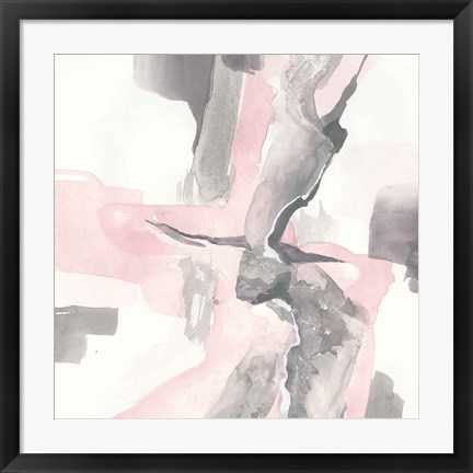 Framed Blushing Grey I Print