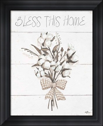 Framed Blessed II Neutral Print