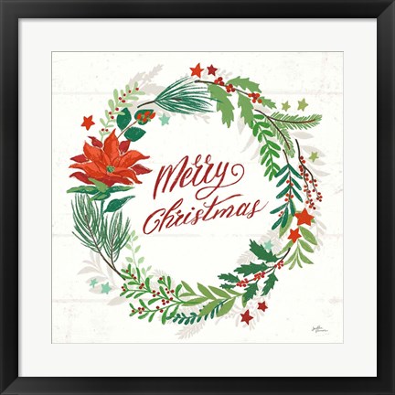 Framed Holiday Joy I Merry Christmas Print