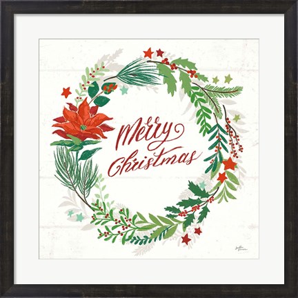 Framed Holiday Joy I Merry Christmas Print