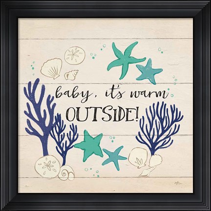 Framed Beach Time IV Warm Outside Print