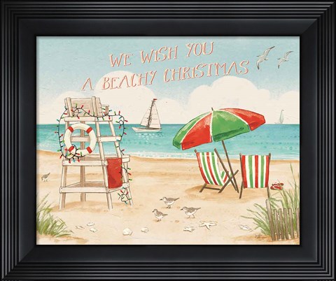 Framed Beach Time I Christmas Print