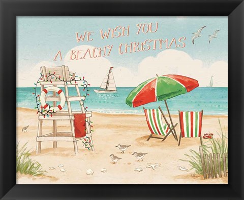 Framed Beach Time I Christmas Print