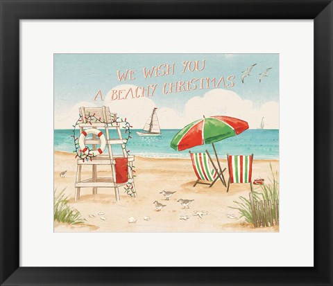 Framed Beach Time I Christmas Print