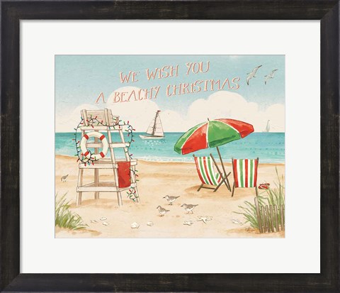 Framed Beach Time I Christmas Print