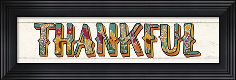 Framed Thankful I White Panel Print