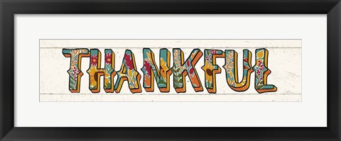 Framed Thankful I White Panel Print