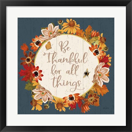 Framed Fall Garden IV Blue Print