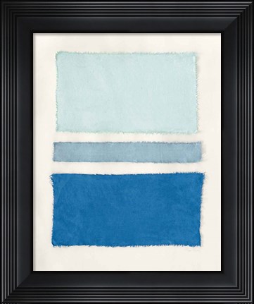 Framed Painted Weaving V Pacific Blue Print