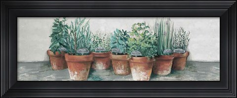 Framed Pots of Herbs II Cottage v2 Print