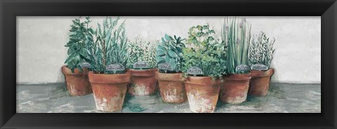 Framed Pots of Herbs II Cottage v2 Print