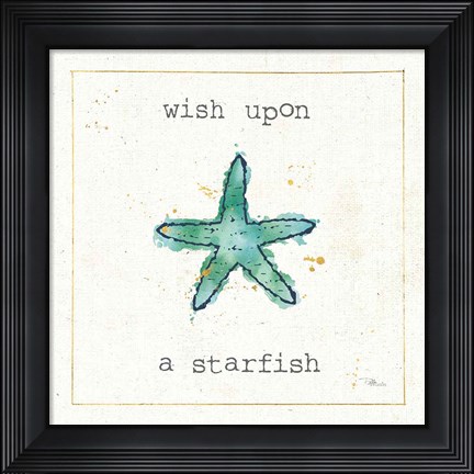 Framed Sea Treasures III Wish Print