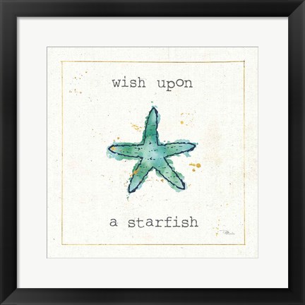 Framed Sea Treasures III Wish Print