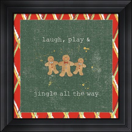 Framed Christmas Cuties VI Dark Green Print
