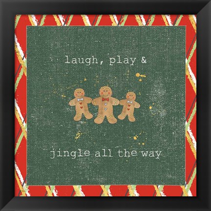 Framed Christmas Cuties VI Dark Green Print