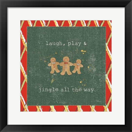 Framed Christmas Cuties VI Dark Green Print