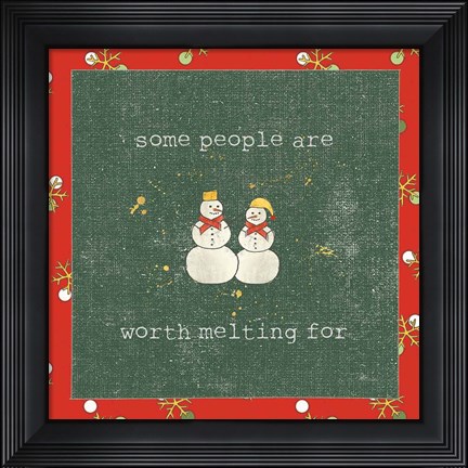 Framed Christmas Cuties IV Dark Green Print