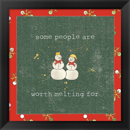 Framed Christmas Cuties IV Dark Green Print