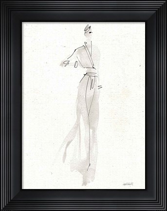 Framed La Fashion IV Gray v2 Print