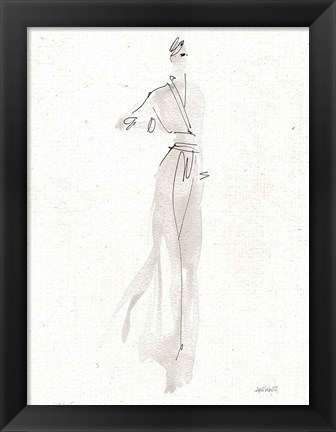 Framed La Fashion IV Gray v2 Print