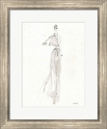 Framed La Fashion IV Gray v2 Print