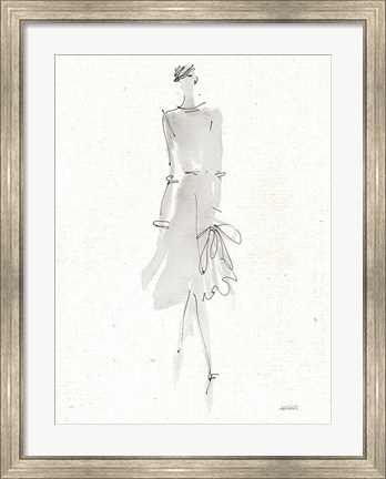 Framed La Fashion I Gray v2 Print