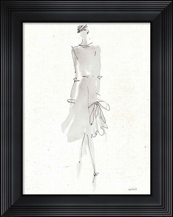 Framed La Fashion I Gray v2 Print