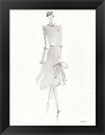 Framed La Fashion I Gray v2 Print