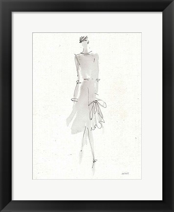 Framed La Fashion I Gray v2 Print