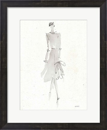 Framed La Fashion I Gray v2 Print