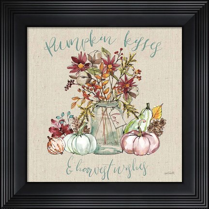 Framed Festive Foliage I Sq Burlap Print