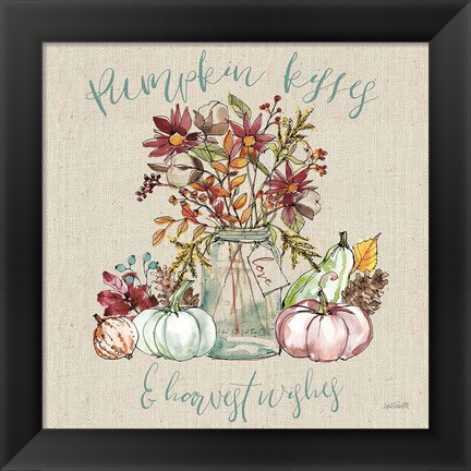 Framed Festive Foliage I Sq Burlap Print