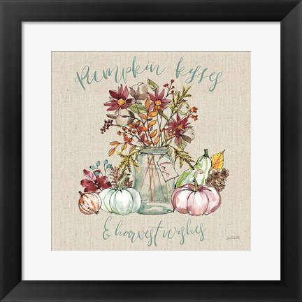 Framed Festive Foliage I Sq Burlap Print