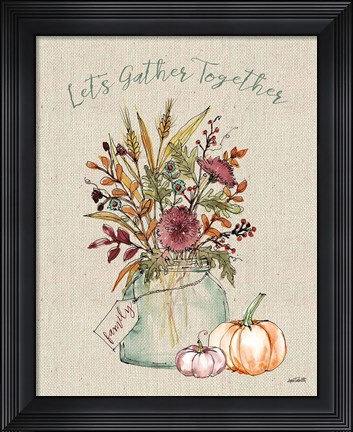 Framed Festive Foliage III Burlap Print