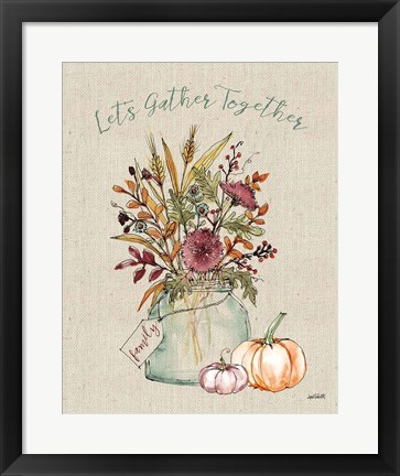 Framed Festive Foliage III Burlap Print