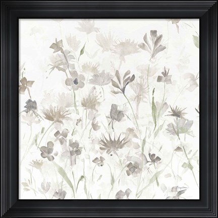 Framed Garden Shadows IV on White v2 Print