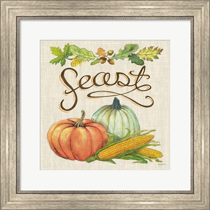 Framed Autumn Harvest II Linen Print