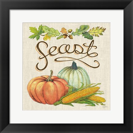 Framed Autumn Harvest II Linen Print