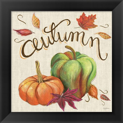 Framed Autumn Harvest I Linen Print