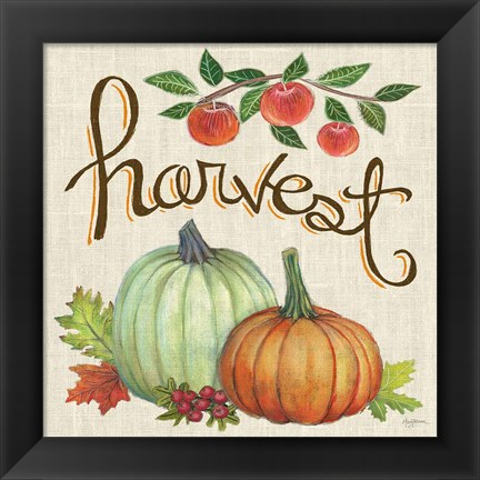 Framed Autumn Harvest IV Linen Print