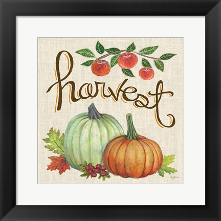 Framed Autumn Harvest IV Linen Print