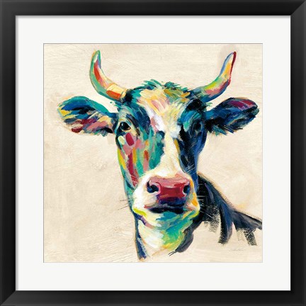 Framed Expressionistic Cow II Print